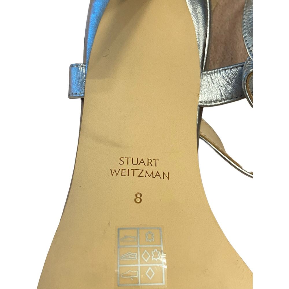 Stuart Weitzman Twisted Stiletto Heel Sandals Lea… - image 8